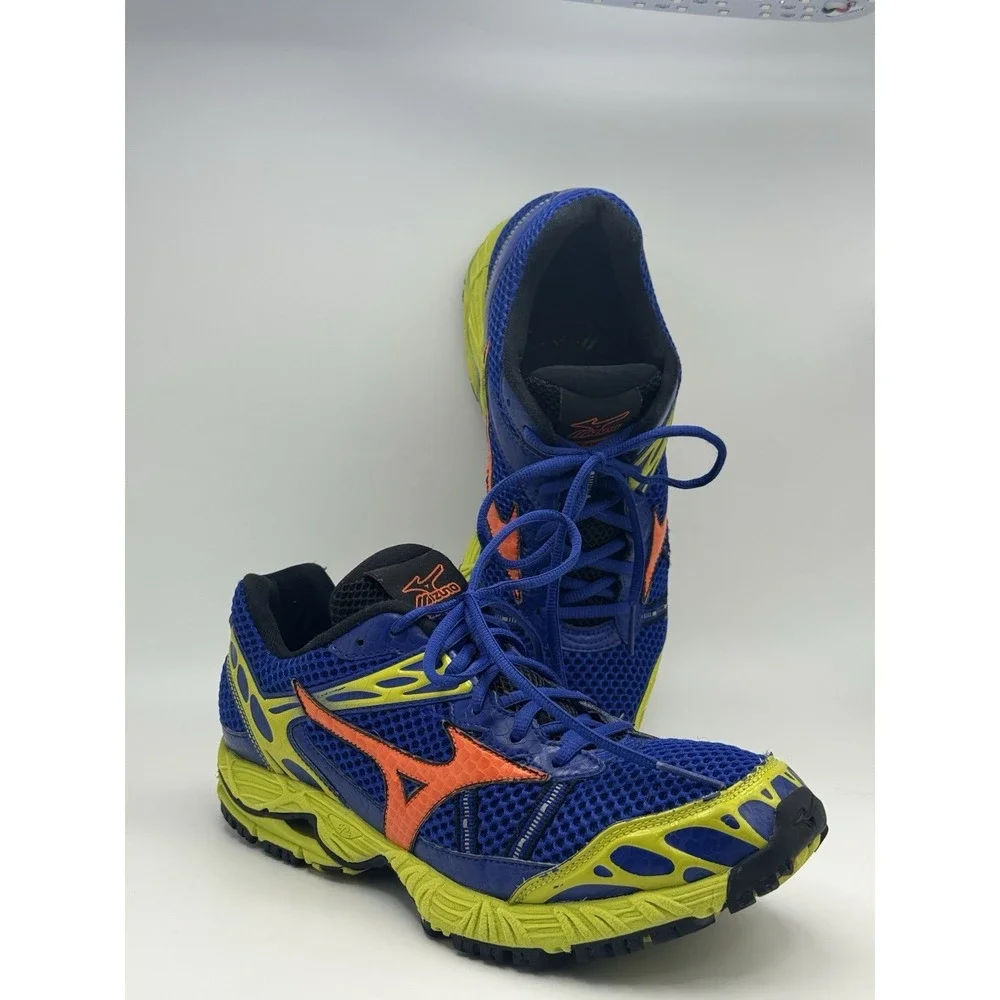Mizuno Men's Wave Ascend 7 Trail Running Shoe Blue Orange Green Size 10